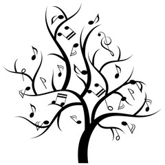 Musical tree with music notes