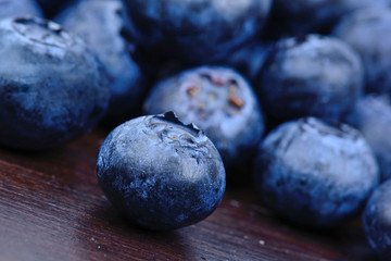 Group of bluberries on table