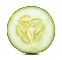 Slice Cucumber isolated on the white background