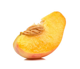 Slice peach isolated on the white background