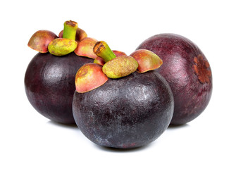 Mangosteen isolated on the white background