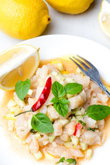 Ceviche from scallop.