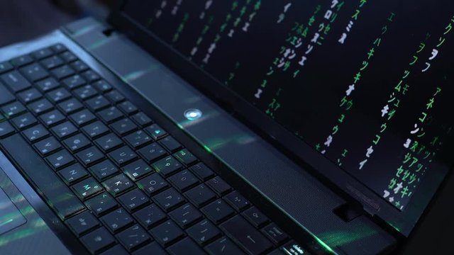 Man Use Laptop Keyboard With Shift With Illumination And Color Matrix