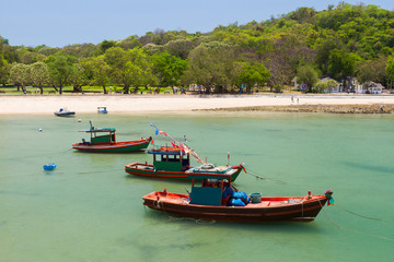 Fototapeta na wymiar Fishing boats at the beach Thailand