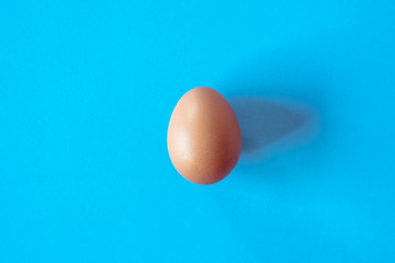 Egg on blue background.