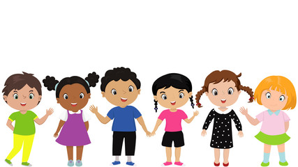 funny cartoon children. Vector illustration. banner