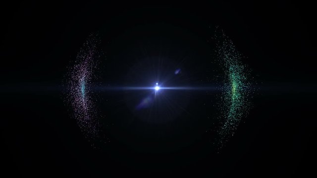 Particles sphere with optical flares, stock video