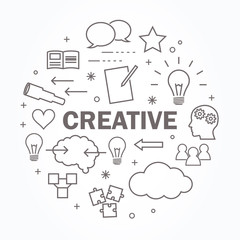 Creative thin line icon set. Vector illustration.