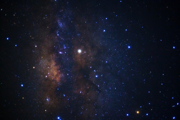 The center of the milky way galaxy,Long exposure photograph, with grain