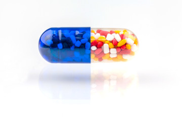 pills capsules isolated on white background