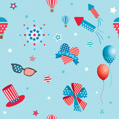 Happy Independence day United states of America, 4th July design for seamless pattern background  decorated with ornament.