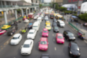 blurred city traffic jam