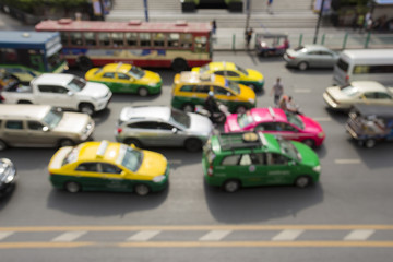 Fototapeta na wymiar blurred car jam scene