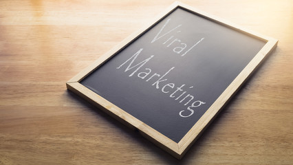Viral Marketing graphic on black chalkboard