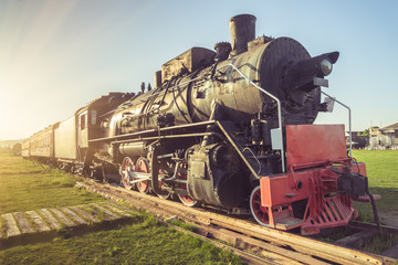 Close-up of an amusement park train.