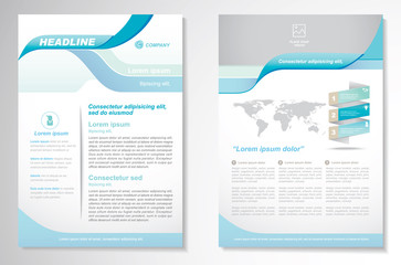 Vector Brochure Flyer design Layout template, size A4, Front page and back page, infographics. Easy to use and edit.