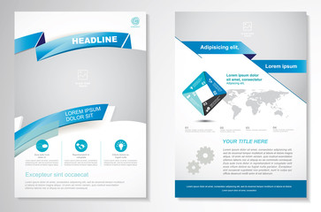 Vector Brochure Flyer design Layout template, size A4, Front page and back page, infographics. Easy to use and edit.