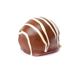 fancy chocolate ball on white background, Chocolate doughnuts isolated