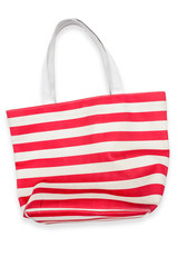 Fototapeta premium Red women bag on white background.