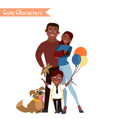 Happy family in the white background.