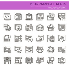 Programming Elements , Thin Line and Pixel Perfect Icons.