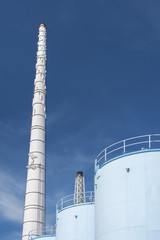 Oil tank and chimney