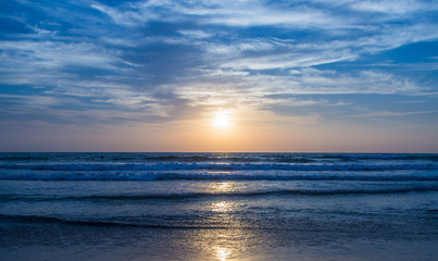 Obraz na płótnie Canvas Amazing sunset at Arambol beach, North Goa, India