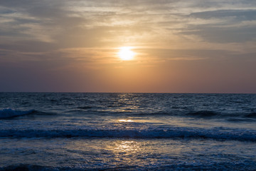 Amazing sunset at Arambol beach, North Goa, India