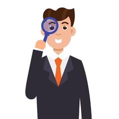 Tax inspector character flat style. Vector illustration.