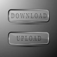 Download and upload gray buttons