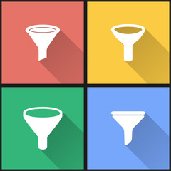 Funnel icon set.