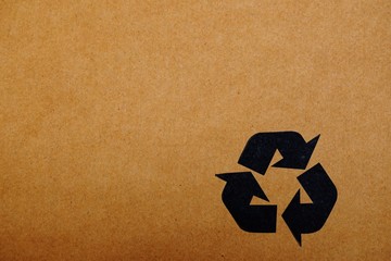 recycle symbol on carton box