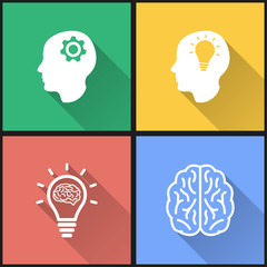 Brain icon set.