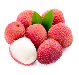 Sweet lychees fruits .