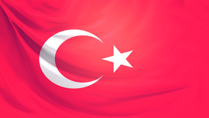 flag of Turkey background 3d rendering
