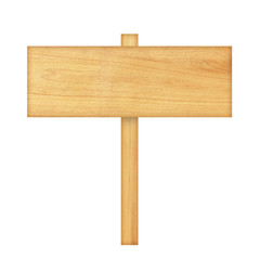 Wooden sign isolated on white background