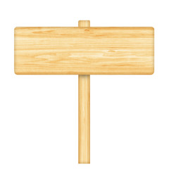 Wooden sign isolated on white background
