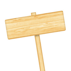 Wooden sign isolated on white background