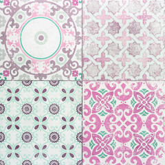 old ceramic tile wall patterns in the park public.