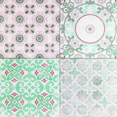 old ceramic tile wall patterns in the park public.