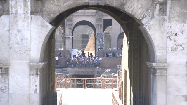 People inside the Colosseum