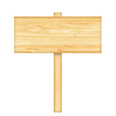 Wooden sign isolated on white background