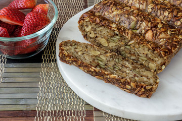 seed and nut loaf close up