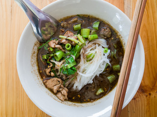 Rice noodle soup with Stewed pork