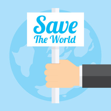 save the world signboard