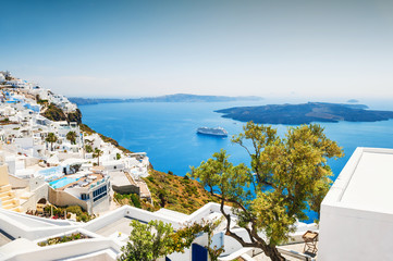 White architecture on Santorini island, Greece