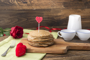 Pancakes for romantic day