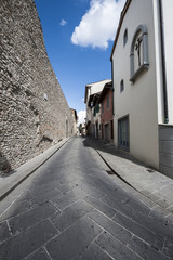 Street in a old city without people