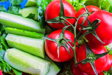 Close up fresh vegetables for salad