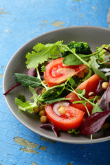 Summer vegan salad with chick pea
